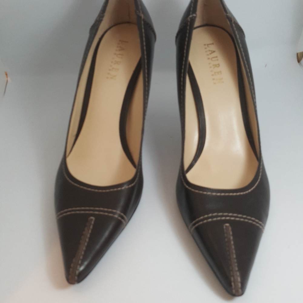 Lauren Ralph Lauren Brown Leather Dress Pump Shoes